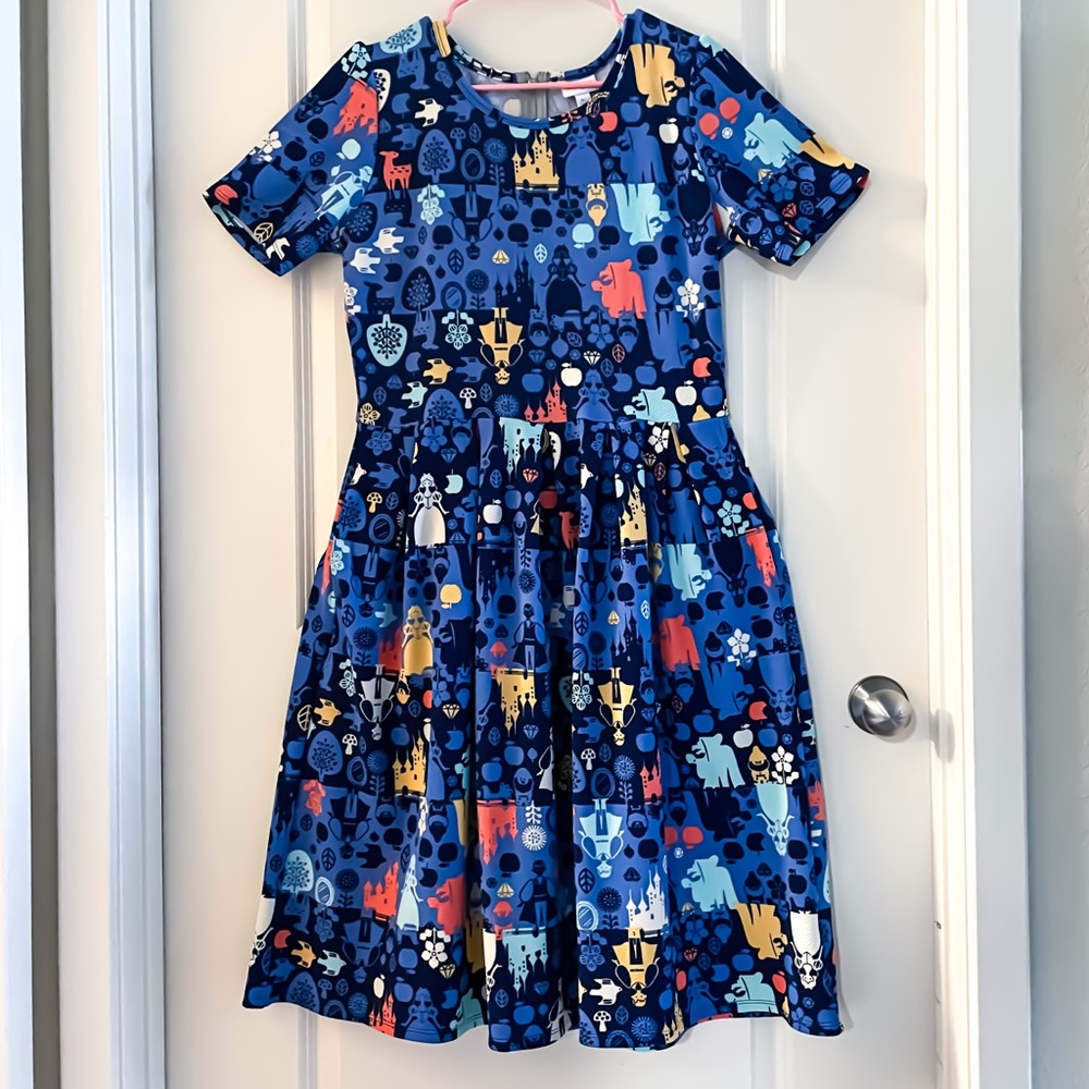 Snow White Pattern Fit and Flare Dress with Pockets